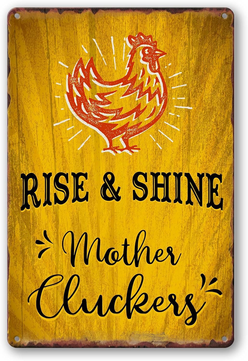 Chicken Coop Signs Outdoor Funny Chicken Coop Sign Rooster Decor Rise And Shine Mother Cluckess Metal Sign Chicken Yard Decorations Outdoor Chicken Accessories s Rise Shine Yard Sign 12x16 Inch