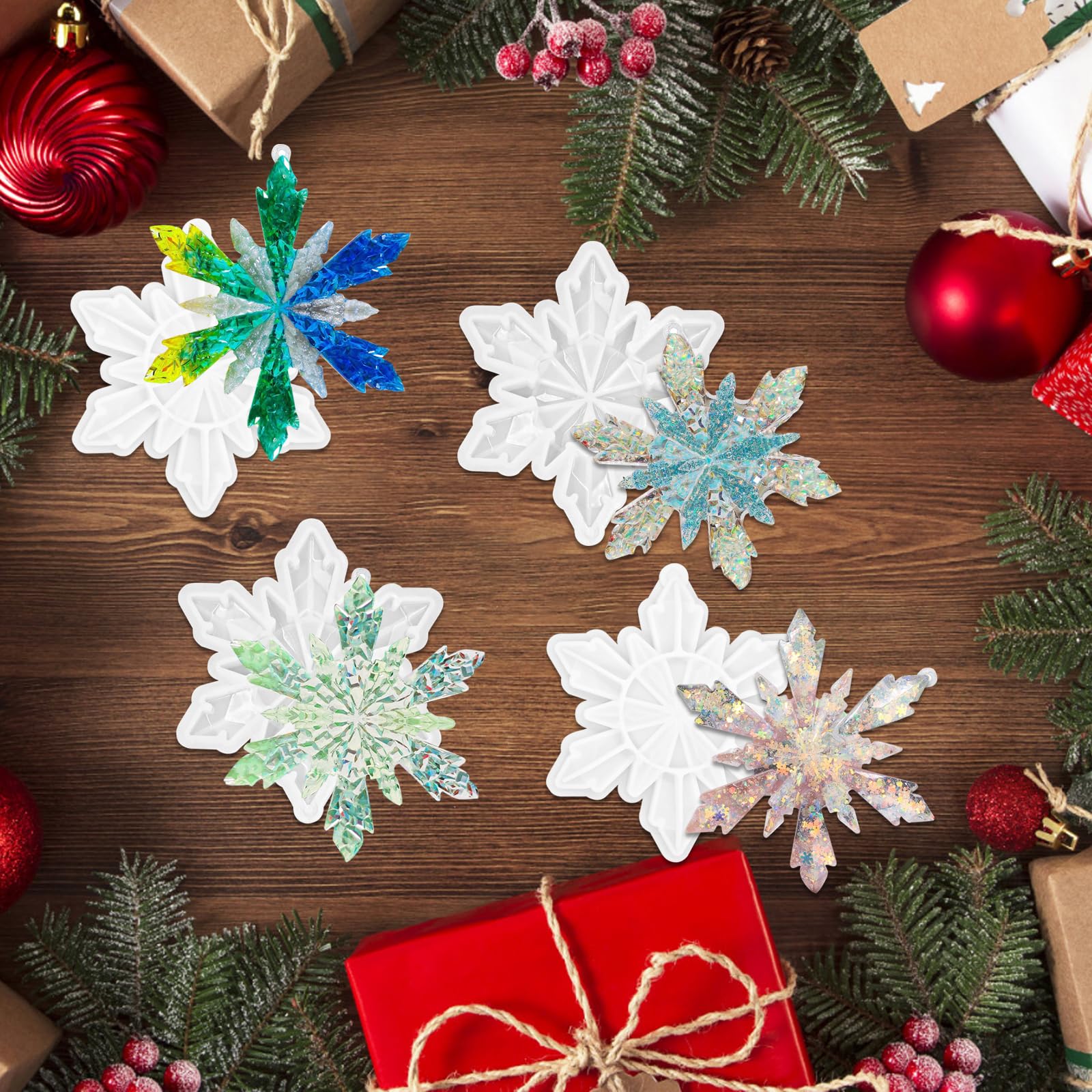 Christmas Tree And Snowflake Silicone Mold Epoxy Resin Jewelry Pendant Mold For DIY Crafts And Ornaments From Ddmyday, $18.09