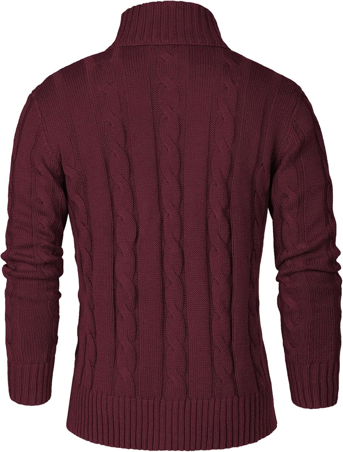 Aimeilgot Mens Fashion Casual Slim Fit Button Down Cable Knitted Stand Collar Cardigan Sweater - Image 2