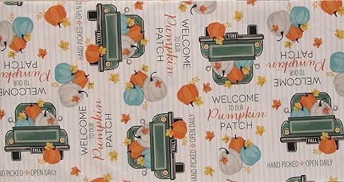 Miniatura 5 de Welcome to Our Pumpkin Patch - Mantel trasero de franela de vinilo de la colección otoñal (52 x 90 pulgadas, oblongo)