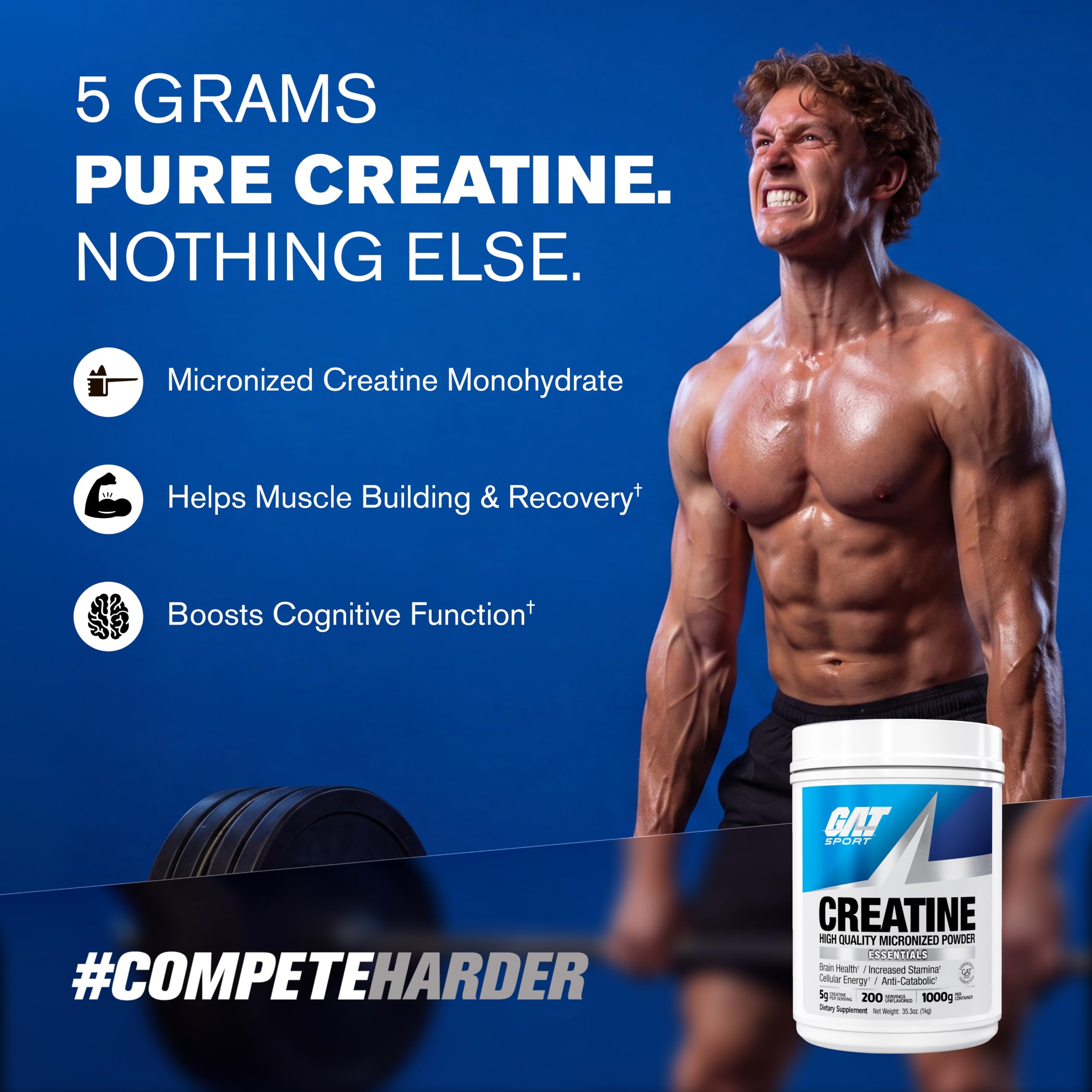 GAT SPORT CREATINE MONOHYDRATE, 35.3 oz (200 Servings) — Amazon image 2