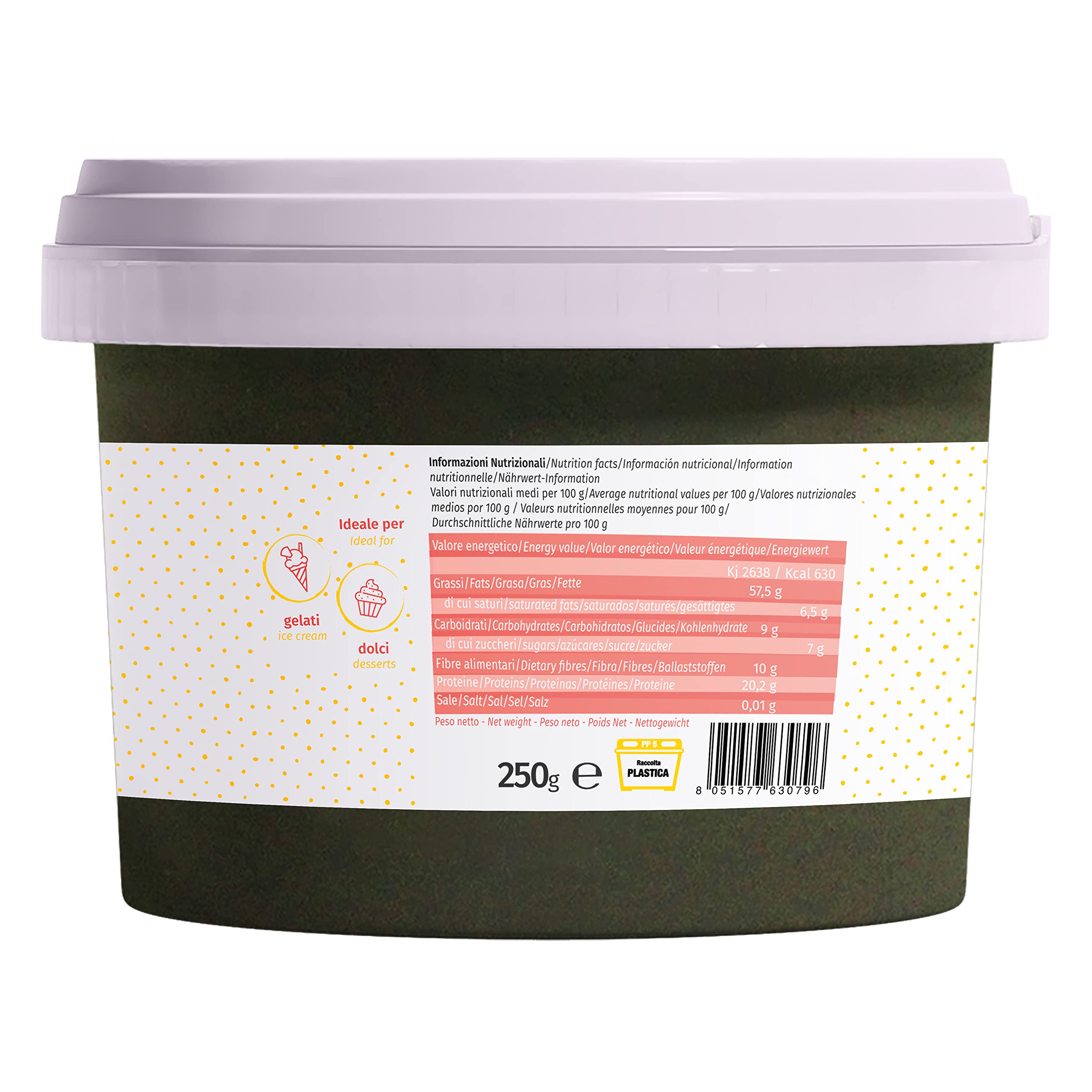 Dolcincasa-com Pasta di Pistacchio Sicilia Pura 100% per Gelati e Pasticceria prodotto a Bronte, 250g