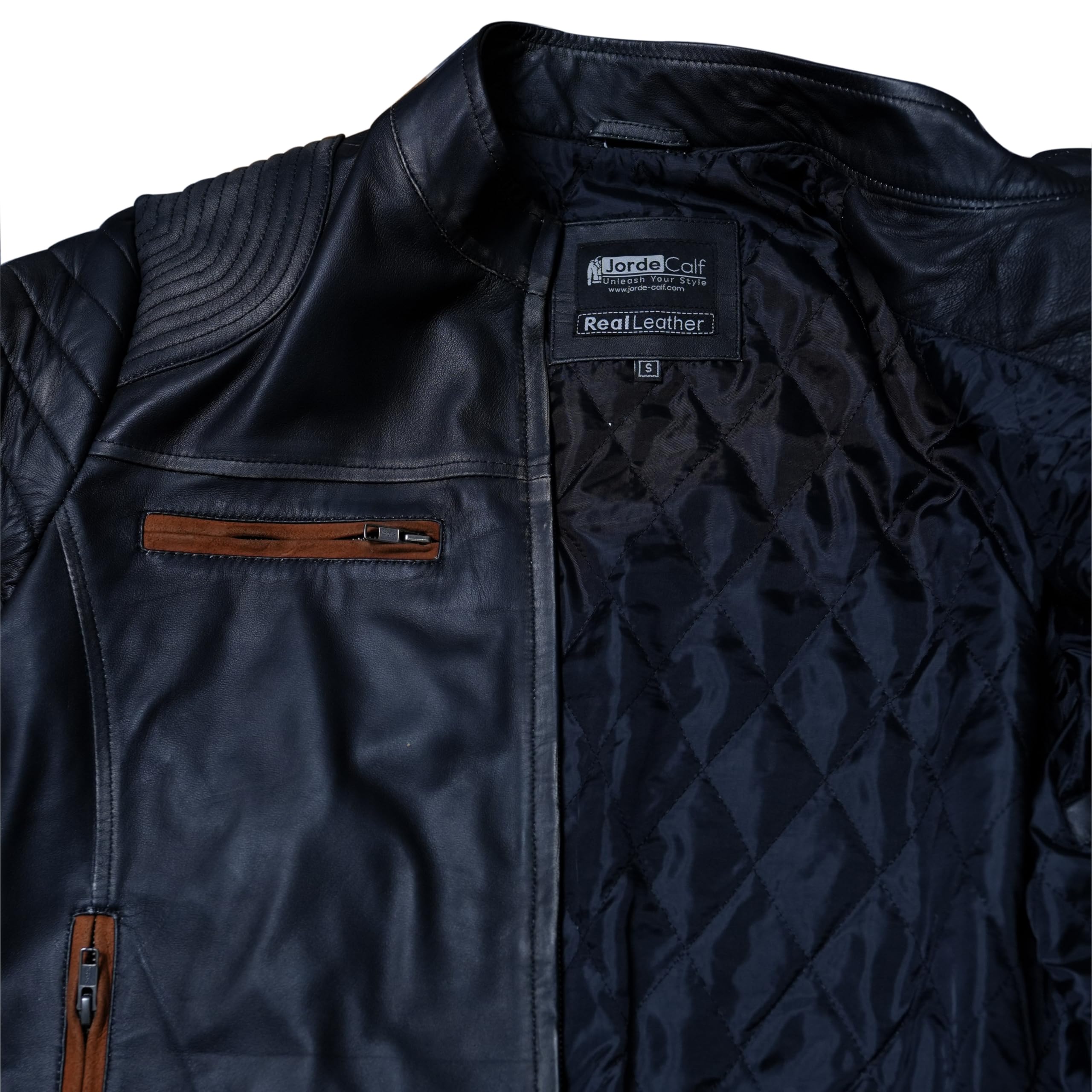 Cafe Racer Retro 2 Cazadora motera de cuero envejecido de estilo vintage para hombre, negro