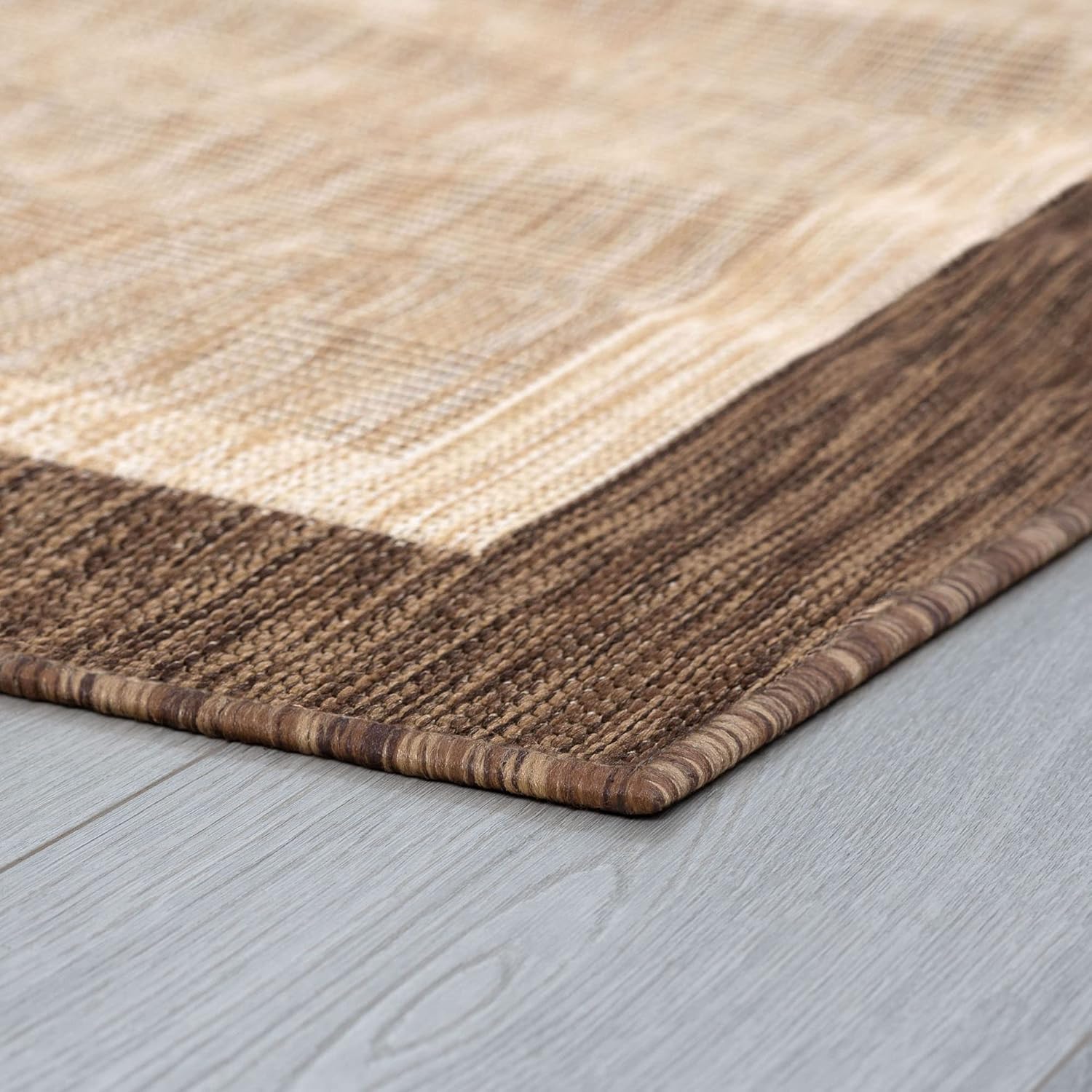 Tayse Brown Water Resistant Jute Indoor Outdoor Rug for Patio - Waterproof Outdoor Carpet Clearance, Camping Area Alfombras para Exteriores, 3'11'' x 5'3'', (ECO1203 4x6 - SC)