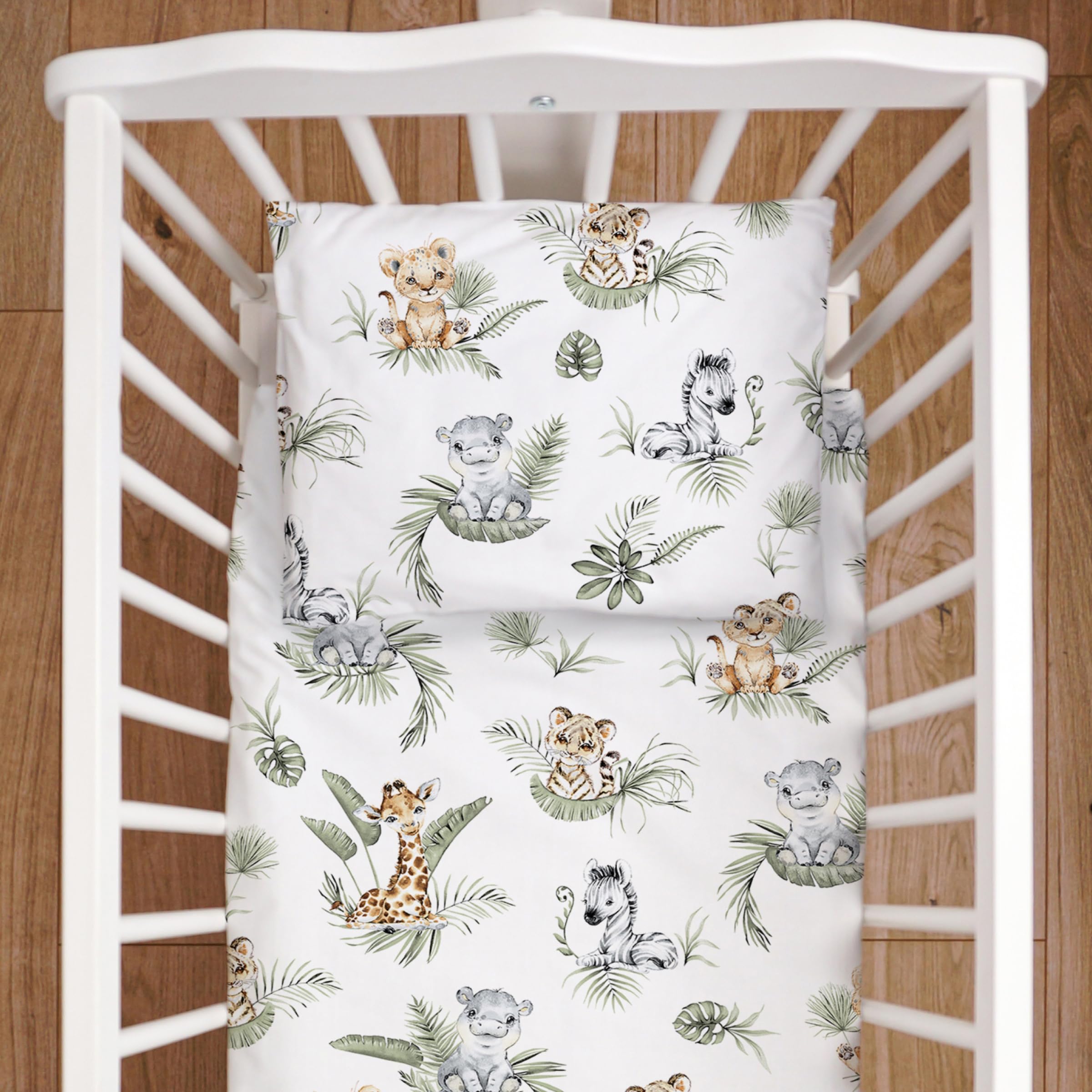Baby Comfort 36 4 Piece Duvet Pillow Duvet Cover Pillowcase 80X70 Cm Bedding Set 12M+ (Safari)