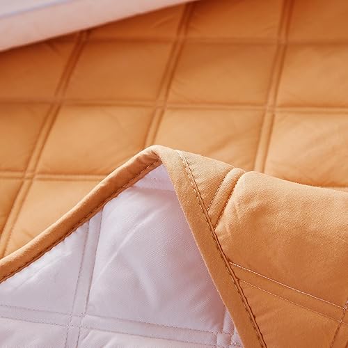 Miniatura 7 de ZIQINPSQ Cubrecolchón de tamaño matrimonial, funda de colchón fresca, relleno de fibra de soja, transpirable y suave. (bronceado, matrimonial)