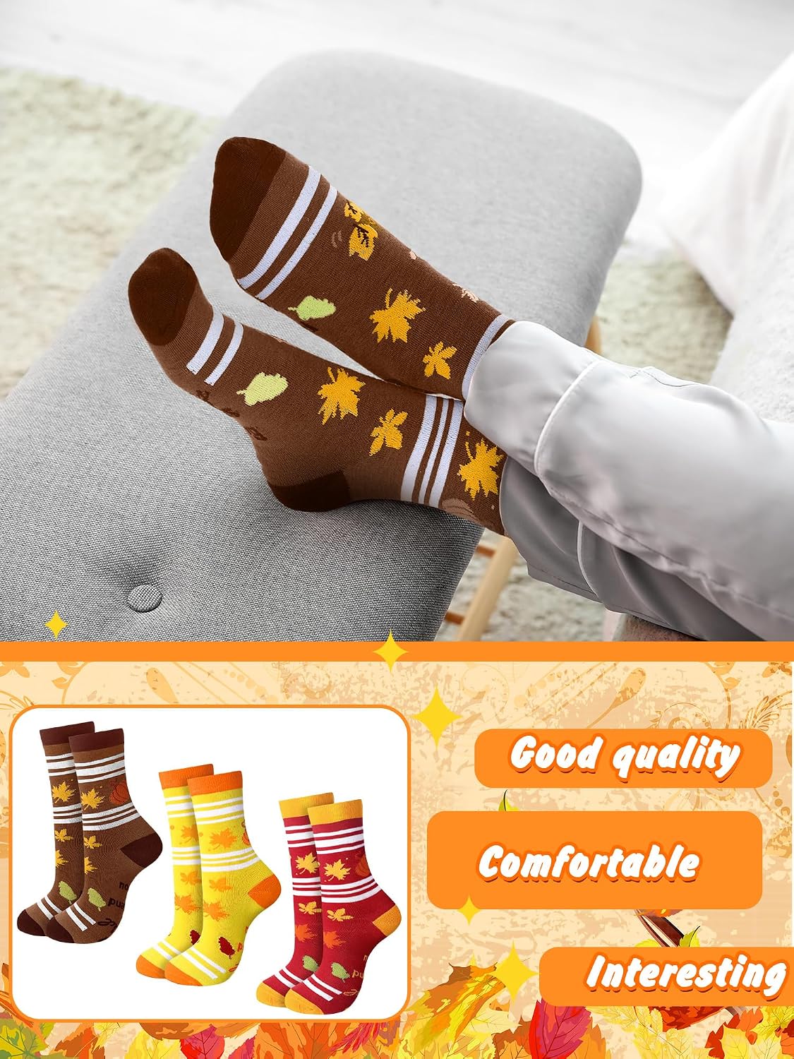 Berlune 12 Pairs Thanksgiving Happy Friendsgiving Fall Stocking Gifts Bulk So Very Thankful for A Friend Like You Friendsgiving Party Novelty Harvest Fuzzy Unisex Socks Favors for Women Adult Girl Men
