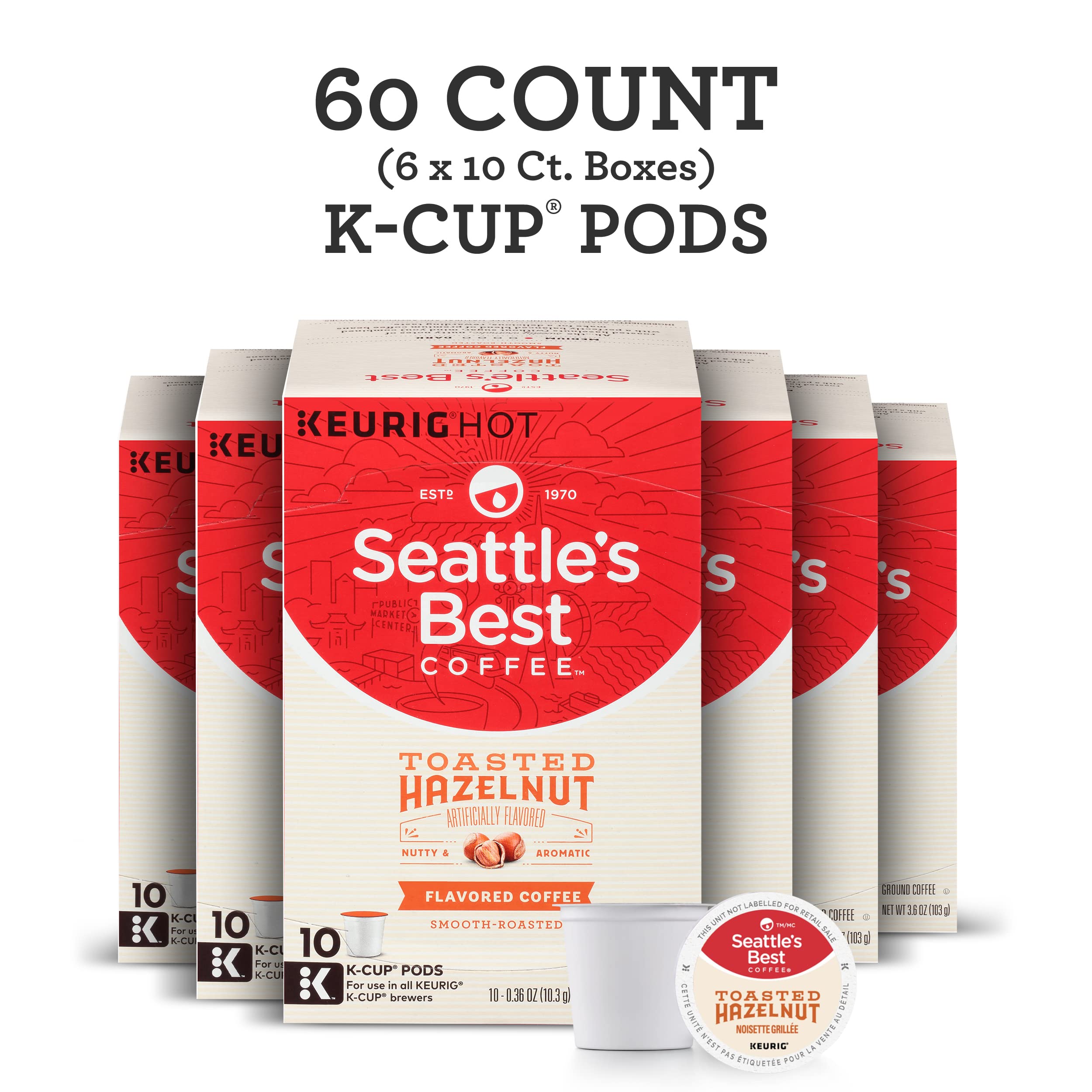 Seattle's Best Coffee Toasted Hazelnut Flavored K-Cup Coffee Pods