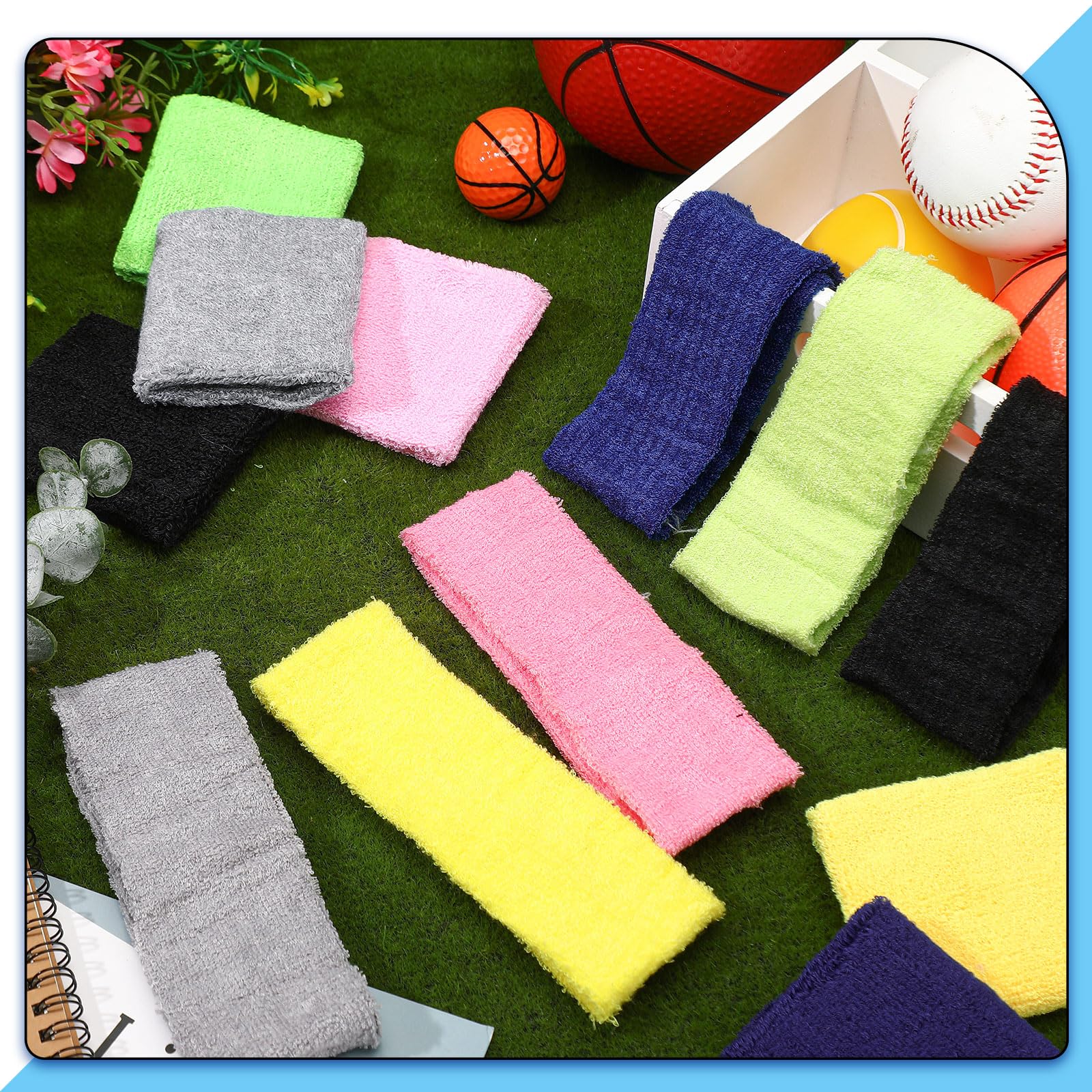 Hungdao Schweißband-Set für Kinder, bunt, athletisches Schweißband, Tennisarmband, schweißabsorbierendes Stirnband für Mädchen, Jungen, Damen, Herren, Sport, Basketball, Workout (trendige Farben)