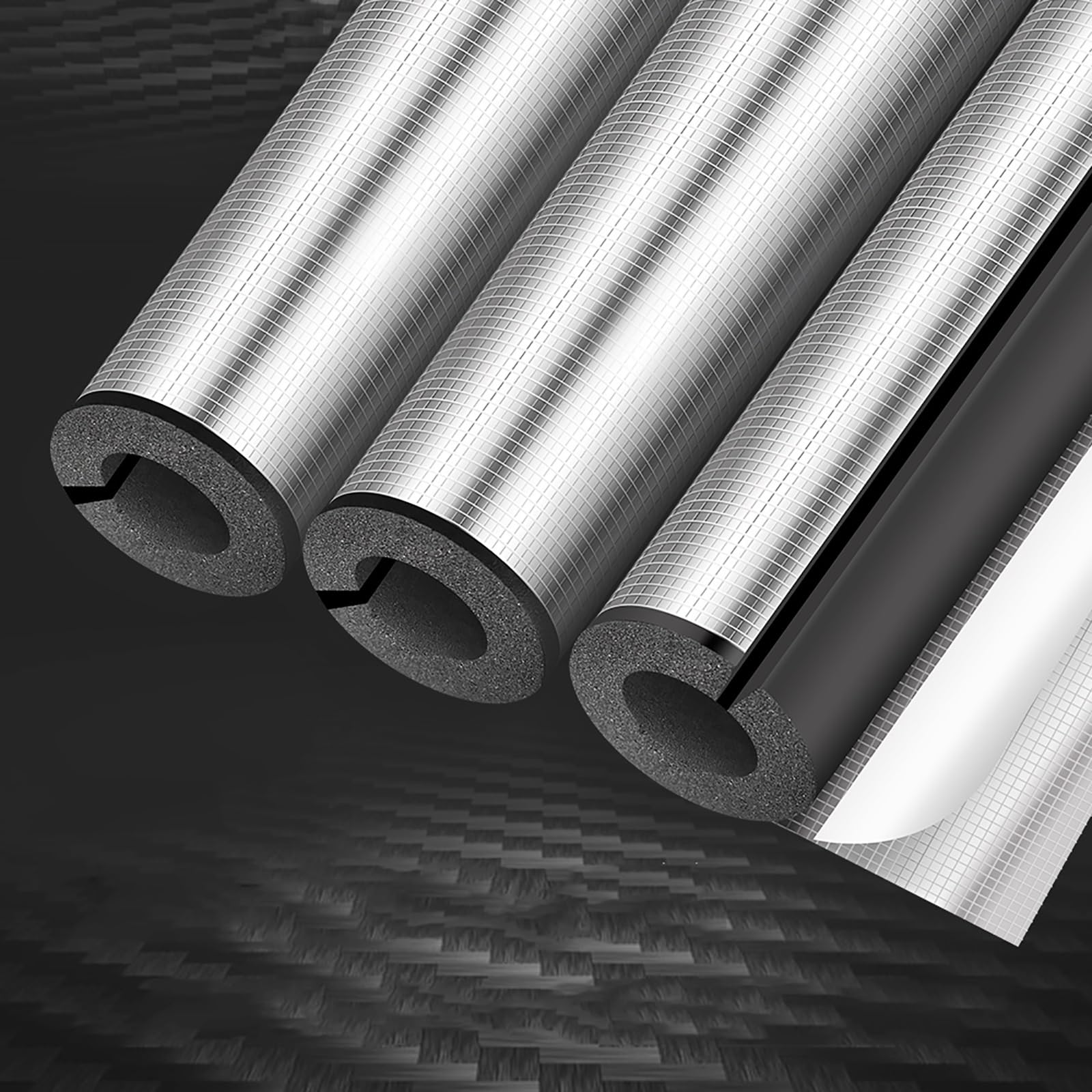 Aislamiento for tuberías Tubo precortado Aislamiento de Papel de Aluminio Tubo de Espuma Aislante Tubo Aislante Autoadhesivo Aislamiento for Aire Acondicionado(ID*TH-159 * 20mm/6.26 * 0.79in)