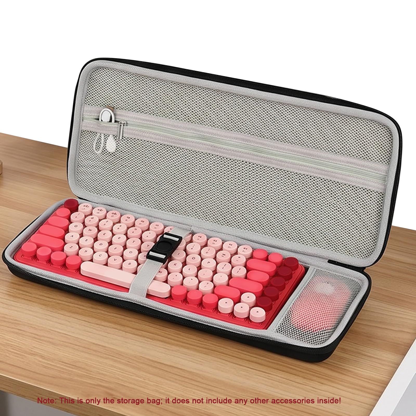 Mechanische Tastatur-Aufbewahrungsbox mit festem Gurt, stoßfeste Hartschalen-Tragetasche für kabellose Tastaturen, kratzfestes Design für Ausflüge im Freien
