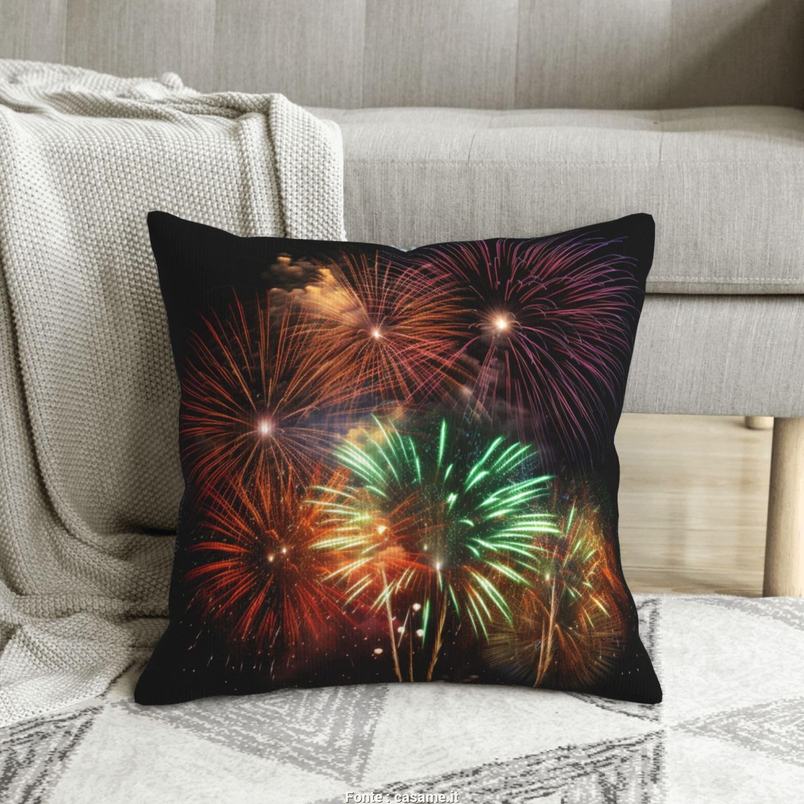 Housse de coussin velours côtelé douce 50x50cm contre canapé terne