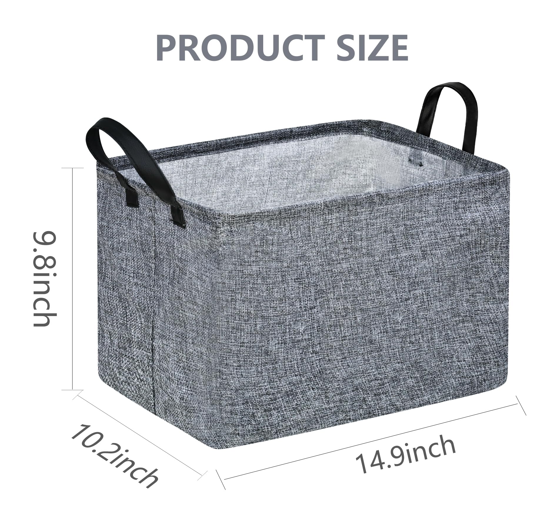 Rec - Caja de juguetes para niños, cesta de almacenamiento plegable, organizador de cestas de regalo para el hogar, dormitorio, cocina, mascotas, oficina, armario, estante 3