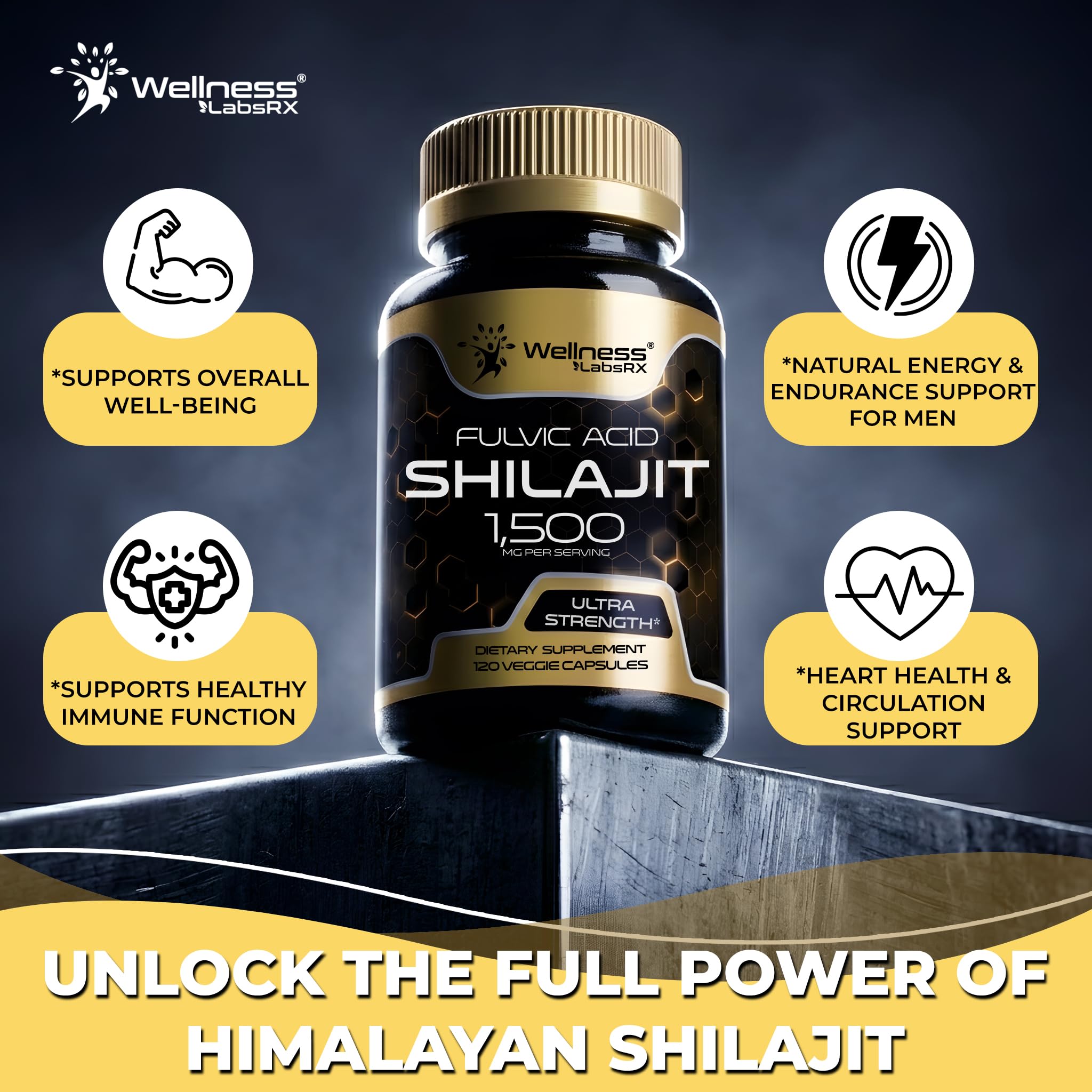 Himalayan Shilajit Capsules 1500mg for Men and Women, 120 Count — Amazon image 2