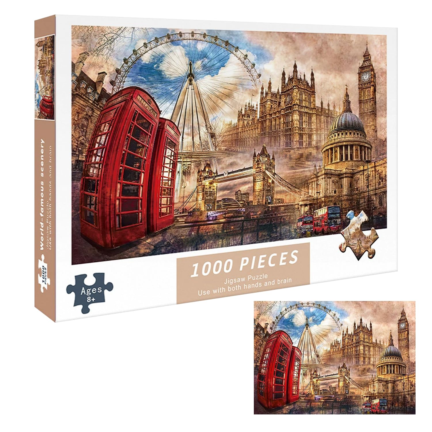 Adult Jigsaw Puzzles 1000 Pieces, London-Themed Puzzle for Adults Puzzle 1000 Pieces