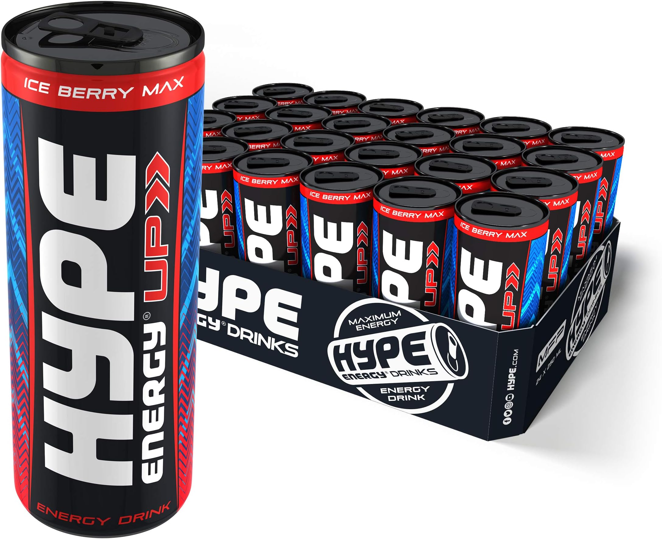 Hype Energy Drinks UP 250ml Ice Berry Max Drink (Pack of 24) HES01AMEU03-G