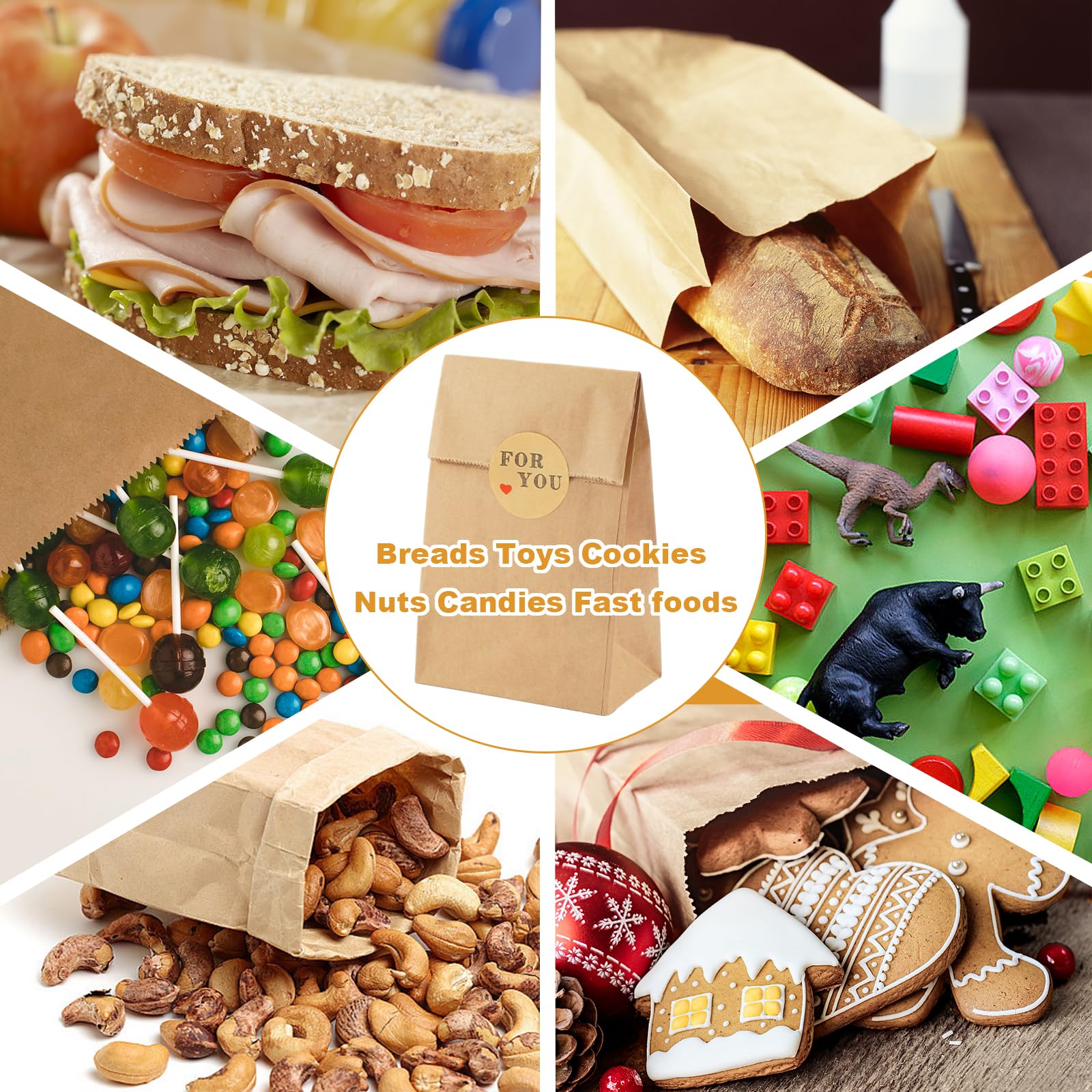 Christmas Kraft Paper Sweet Bags: 25 Festive Stickers & Bags - UK - View #11