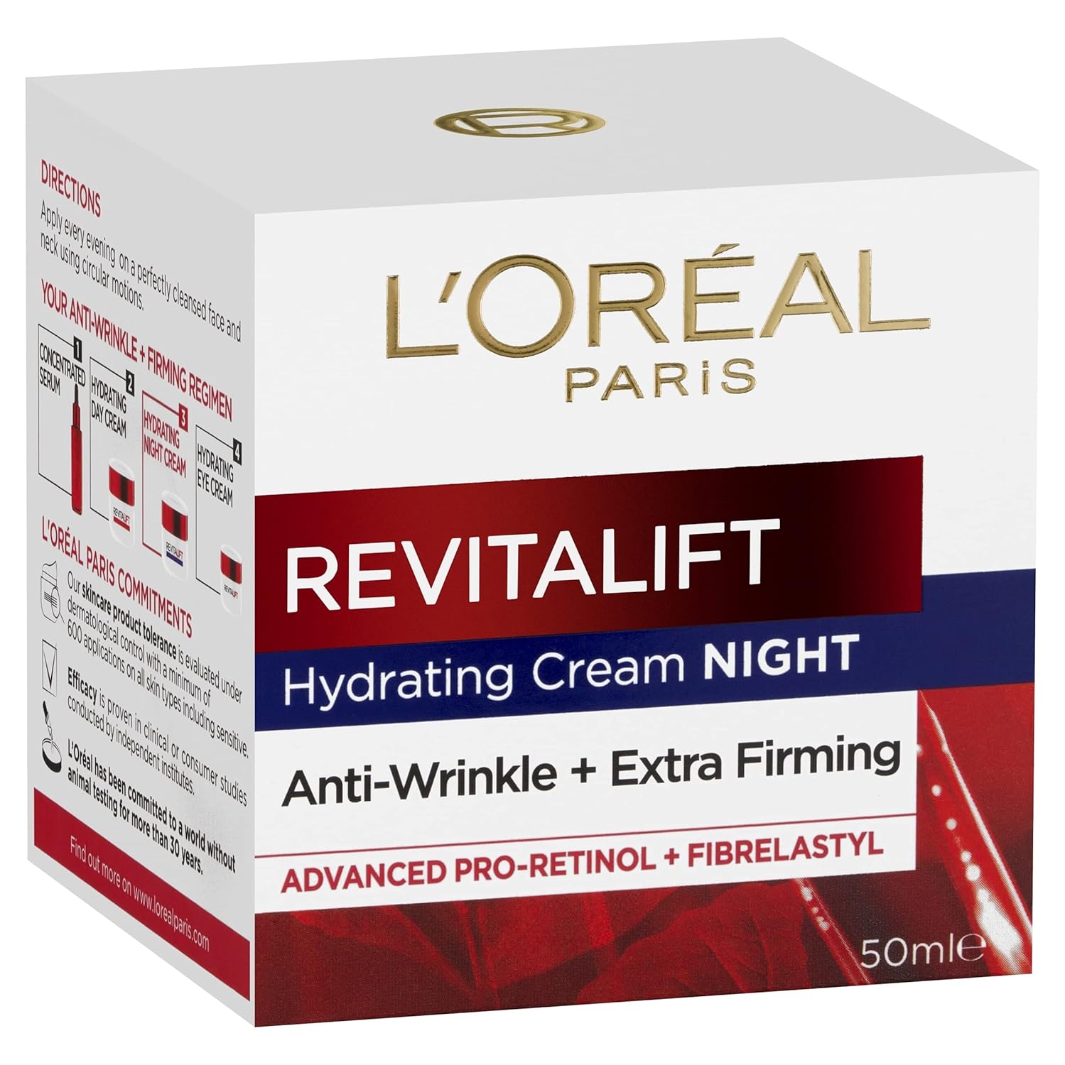 L’Oreal Paris Anti-Ageing Night Cream, With Pro-Retinol and Fibrelastyl, Hydrated & Smoother Skin, Revitalift, 50ml L’Oreal Paris Anti-Ageing Night Cream, With Pro-Retinol and Fibrelastyl, Hydrated & Smoother Skin, Revitalift, 50ml