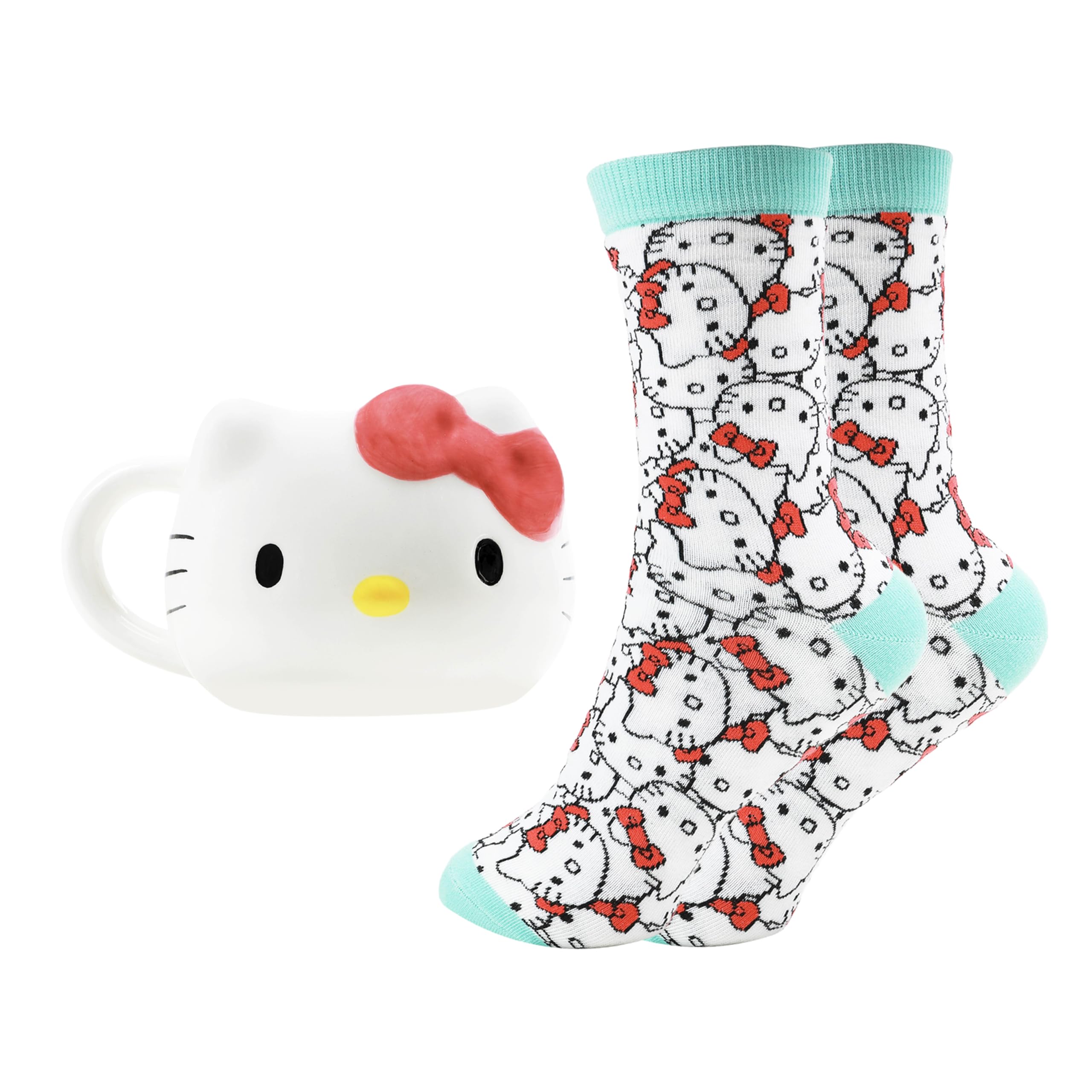 Hello Kitty Mug & Sock Gift Set, 350ml 3D Porcelain Mug with Socks UK 4-7 โ image 1
