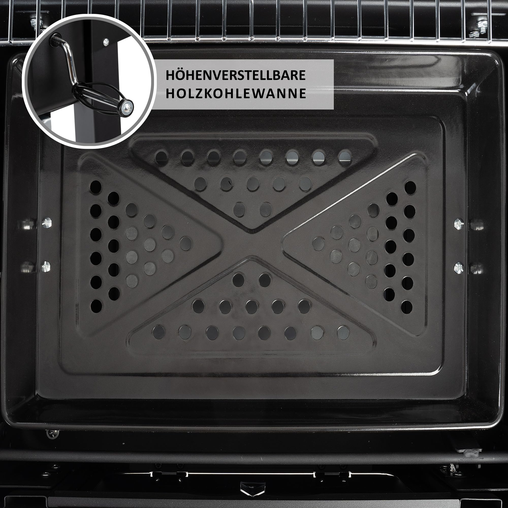 BBQ-Toro Holzkohle Grillwagen mit höhenverstellbarer Kohleschale | Holzkohlegrill mit Deckel, Holzkohlegrillwagen mit Thermometer | Holzgrill, Smoker Grill, XXL Grill Groß