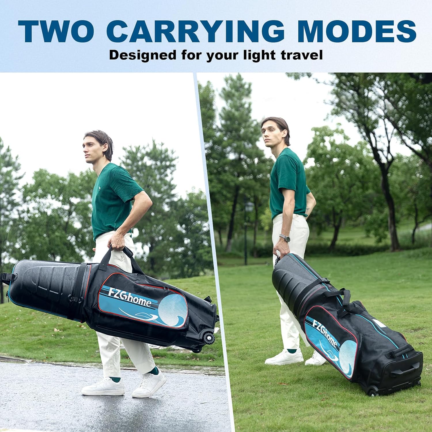 Golf Travel Bags for Airlines with Hard Case Top & Wheels, Hard Shell Top Protect Golf Club, Made of 1680D Heavy Duty Oxford, Internal Strap for Fixing, Lightweight and Easy to Maneuver - Image 6