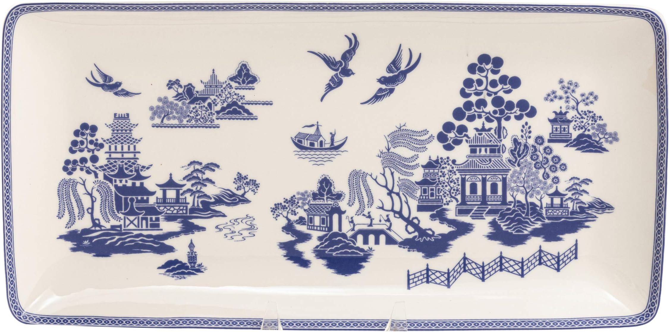 Bone China Blue Willow Serving Tray 9.75 x 5-Inch (Single)