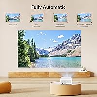 Vista 6 de Proyector inteligente Google TV con WiFi y Bluetooth, compatible con 4K, enfoque automático y Keystone, audio Dolby, película nativa 1080P, mini