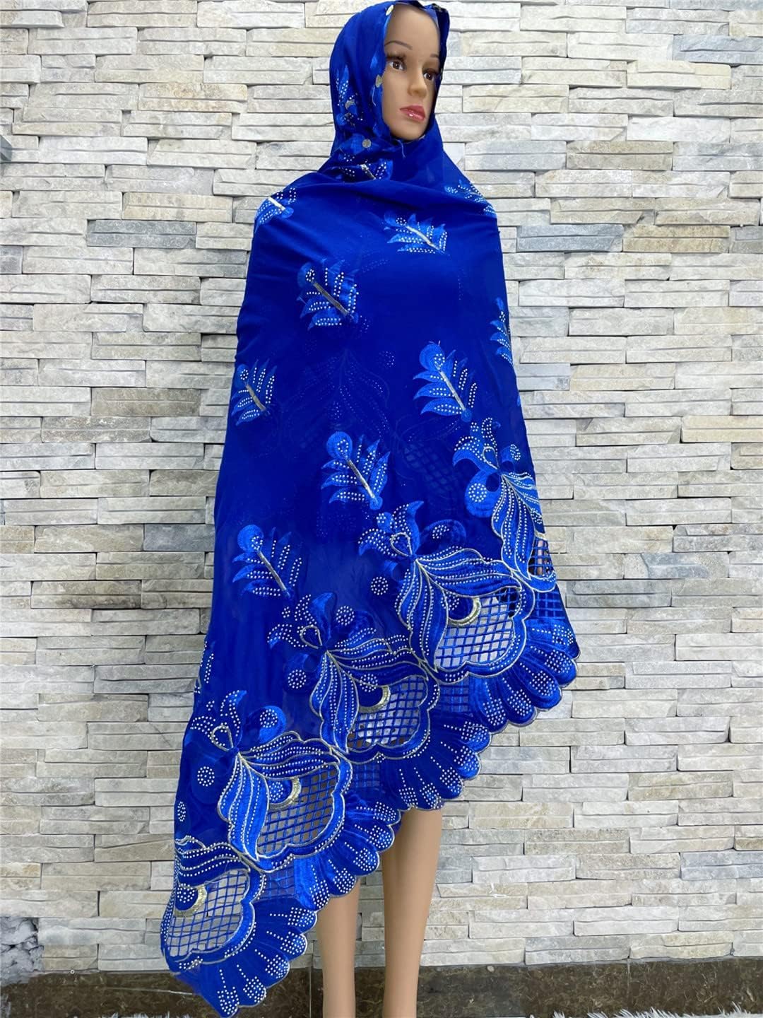 Hcclijo Spring Dubai Scarf for Muslim Women African Cotton Hijab Islam Hijab Pashmina Turban Scarf Embroidery Shawls