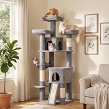 PawHut 72" Cat Tree, Large Cat Tower for Indoor Kittens, Dark Gray
