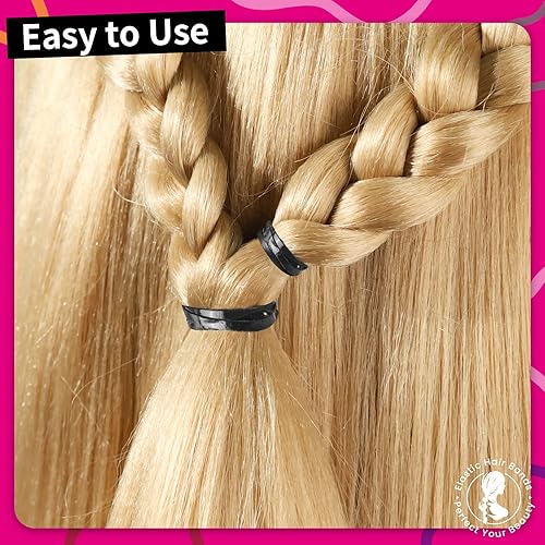 Miniatura 5 de Teenitor Bandas elásticas de pelo negro, 300 bandas elásticas suaves y trenzas