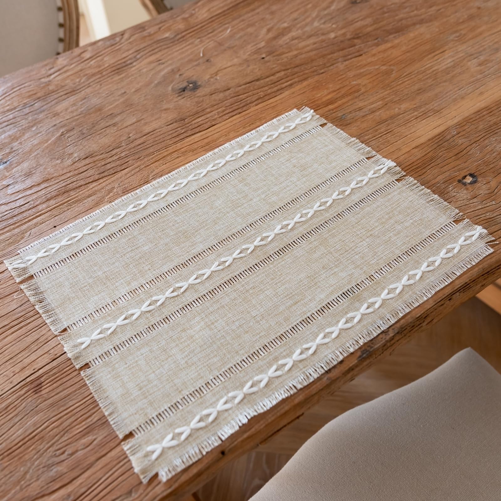 Set de table 10 personnes Beydodo anti-tache et antidérapant en polyester