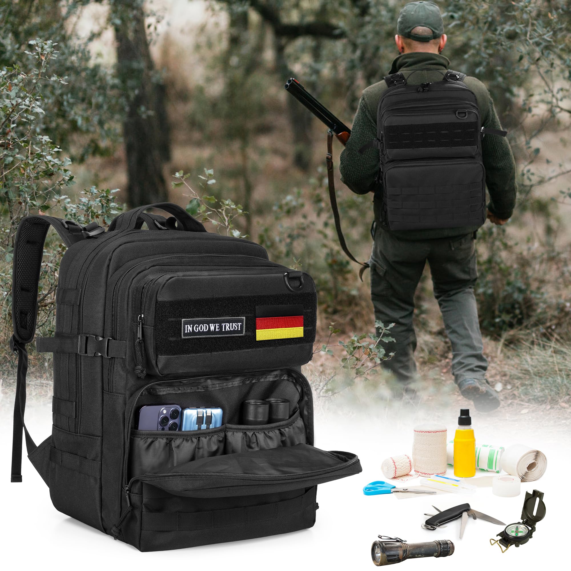 PGmoon Tactical Game plecak kompatybilny z konsolą PS5/PS5 Slim / PS4, podróżna torba do przenoszenia, torba do przechowywania laptopa 15,6", przenośnego monitora, kontrolera, zestawu słuchawkowego i