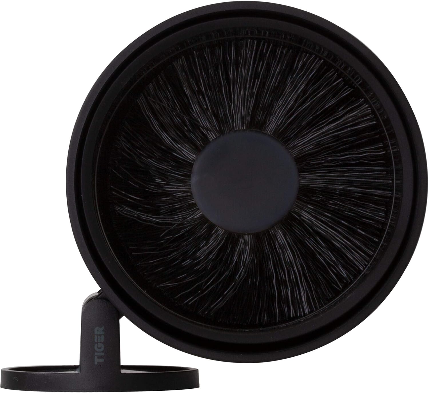 Tiger Tune Toilet Brush and Holder, No Drilling Required Thanks to 3M Self-Adhesive Backing System, Optional Mounting with Screws and Plugs, Black Metal Brushed, Black, 9.6 x 38.2 x 12.1 cm