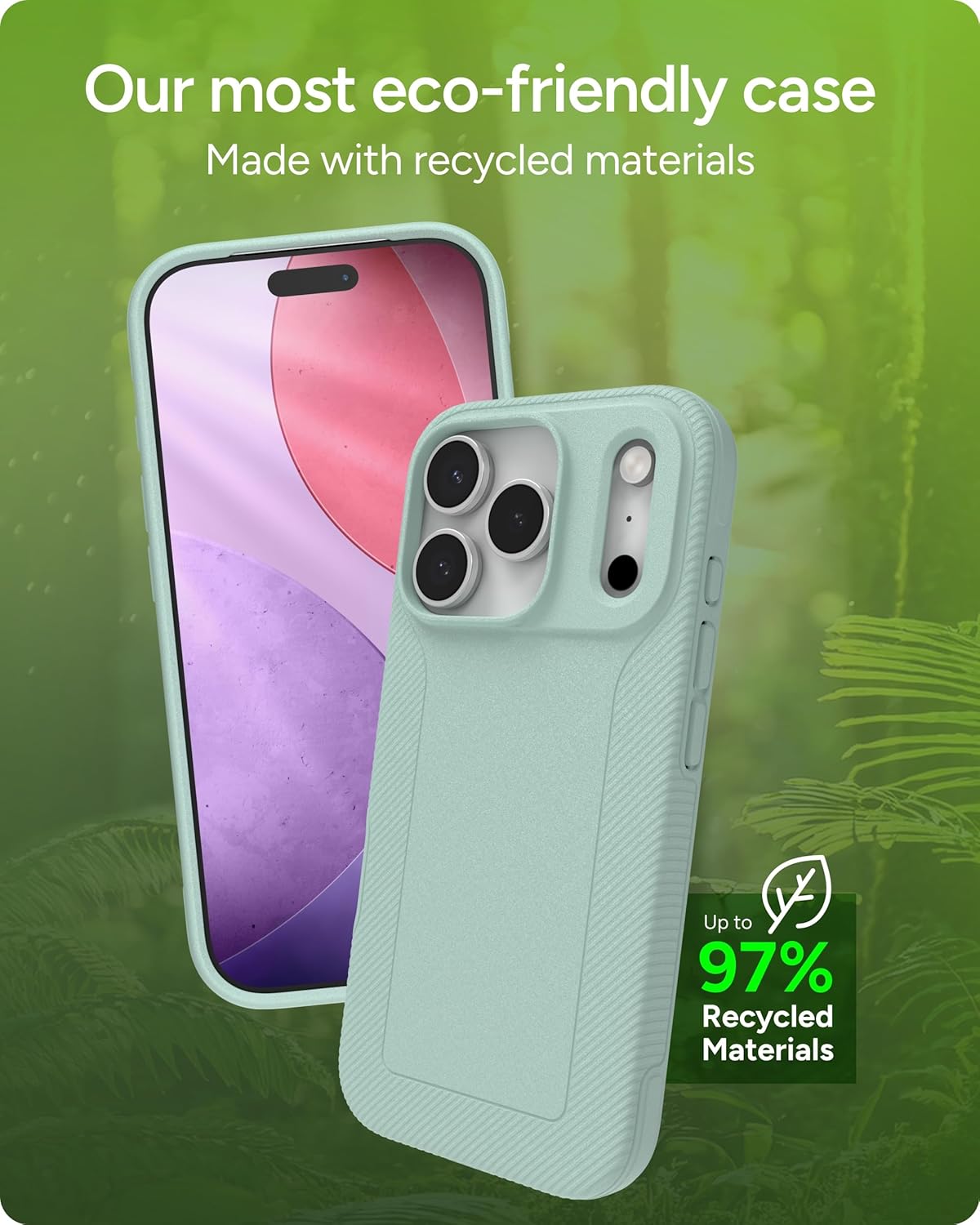 ZAGG Luxe Snap Phone Case for iPhone 17 Pro - Green Serene Mint, Durable Graphene for Drop Protection (10ft/3m), Slim Lightweight Design, MagSafe Compatible