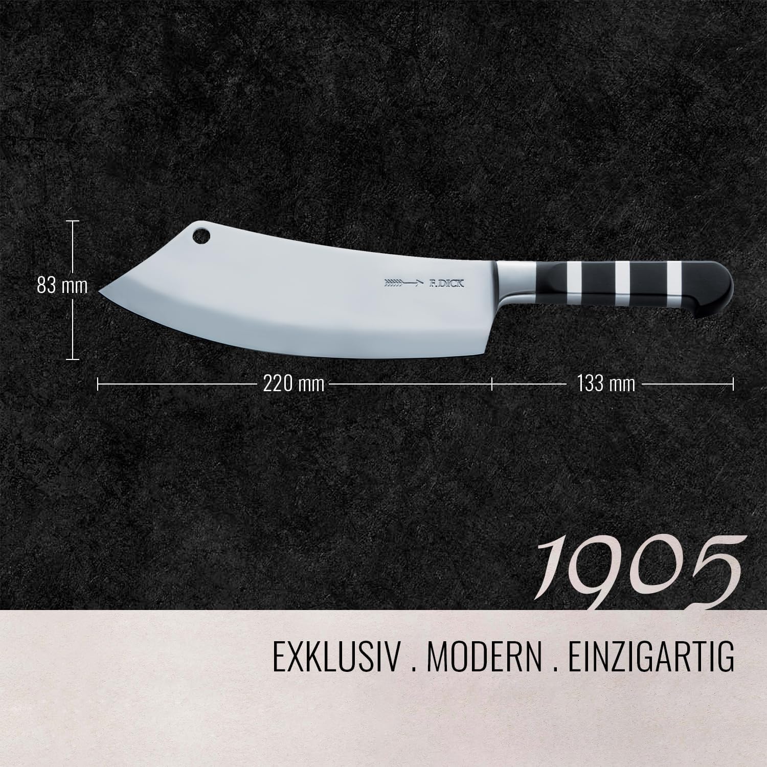 F. Dick Kochmesser, Küchenmesser „Ajax“, 1905 (Messer mit Klinge 22 cm, X50CrMoV15 Stahl, nichtrostend, 56° HRC) 8192222