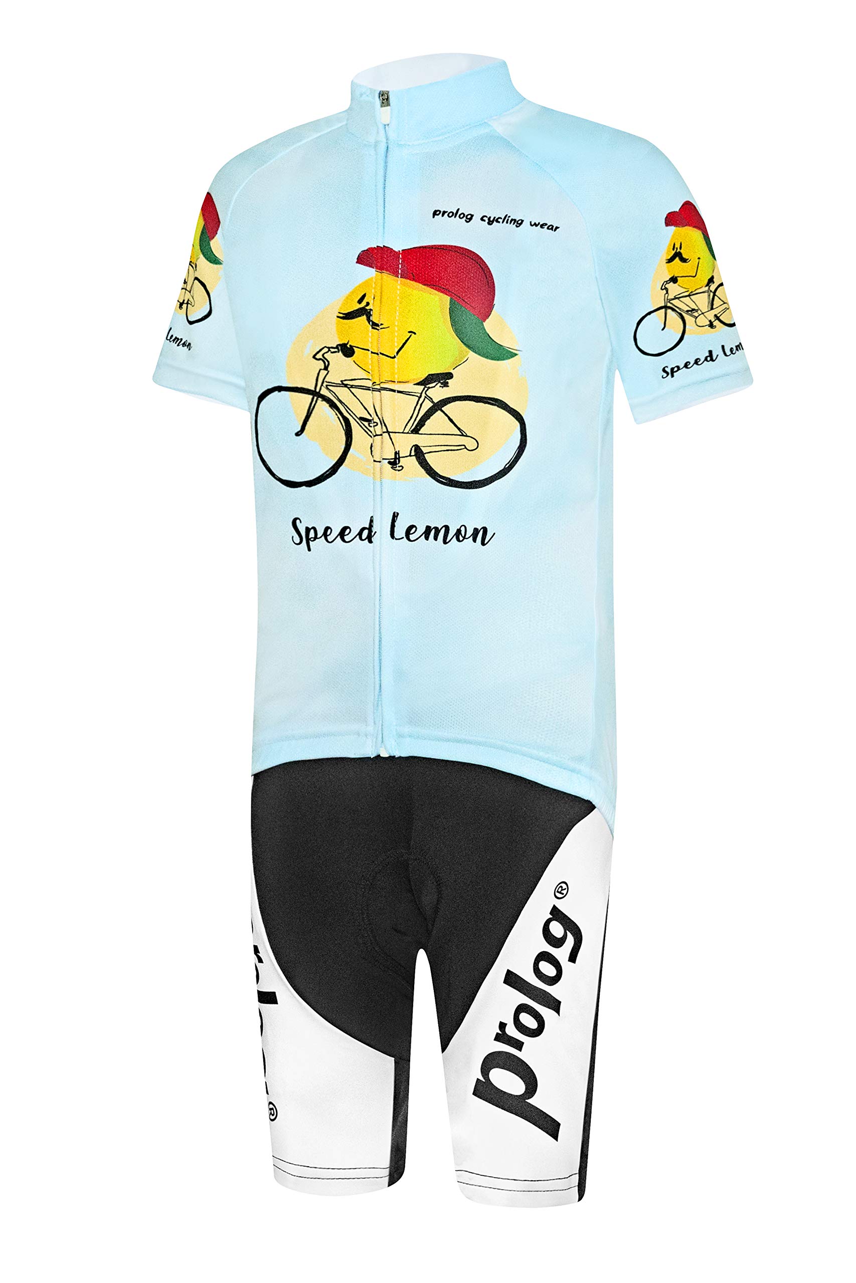 Kinder Fahrradhose gepolstert für Jungen, Radhose mit Träger Größe 122, 128, 134, 140, 146, 152, 158, schwarz weiß