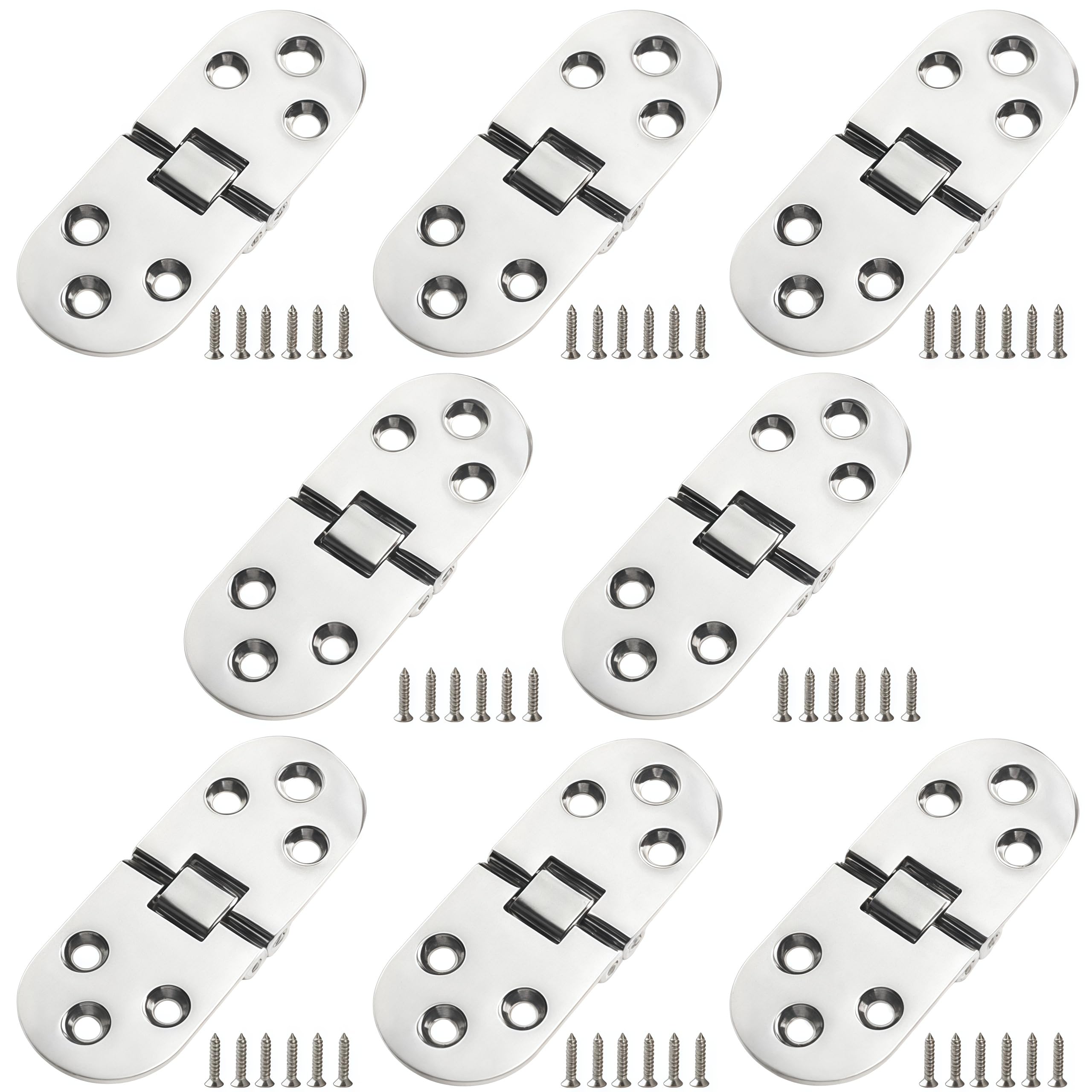 Vbnexyr Silver Folding Hinge 8 Piece Set Of Alloy Semi Circular Flip Up 180 Degree Folding Hinges Suitable For Cabinet Doors Folding Cabinet Doors And Dining Tables