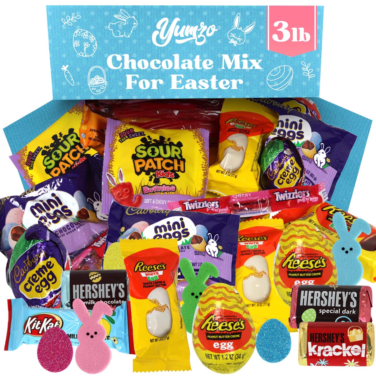 Yumzo Chocolate Mix - Chocolate Candy, 3 Pounds, Bulk Candy individually wrapped., Full Size