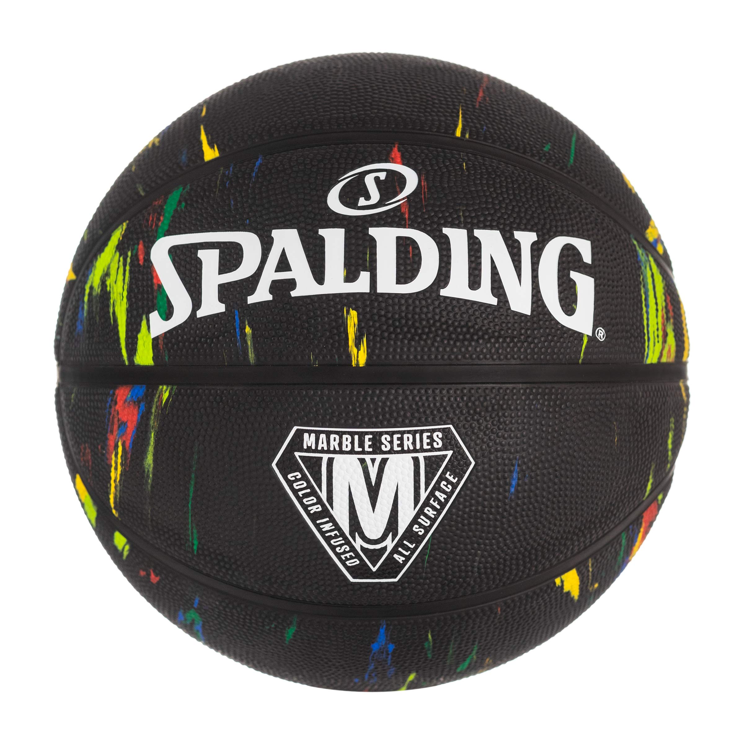 Photo 1 of Spalding Marble Series Multi-Color Outdoor Basketball Official Size 7, 29.5" Black