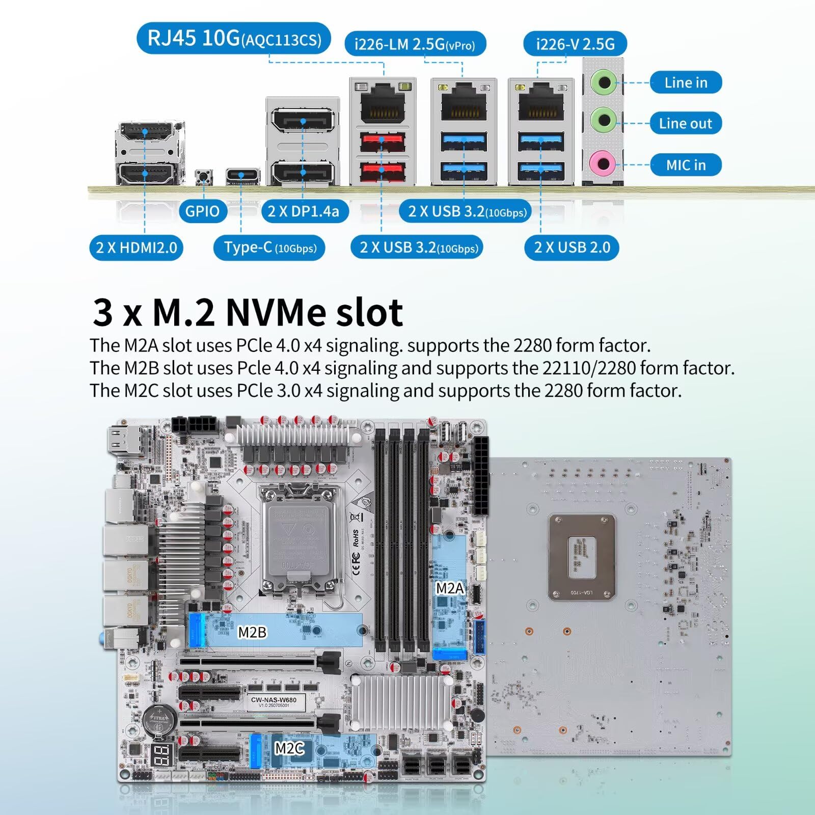 Amazon | W680 Micro ATX NASマザーボード、LGA1700 U-DIMM DDR5 ECC