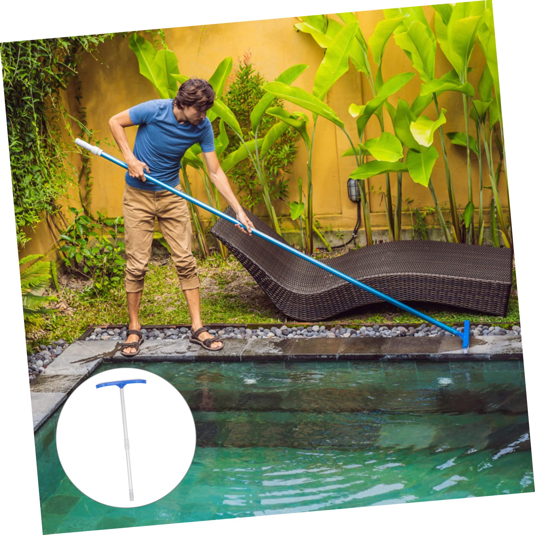 Brosse de Nettoyage pour Piscine 1 Lot Abs Bleu à Poils Longs