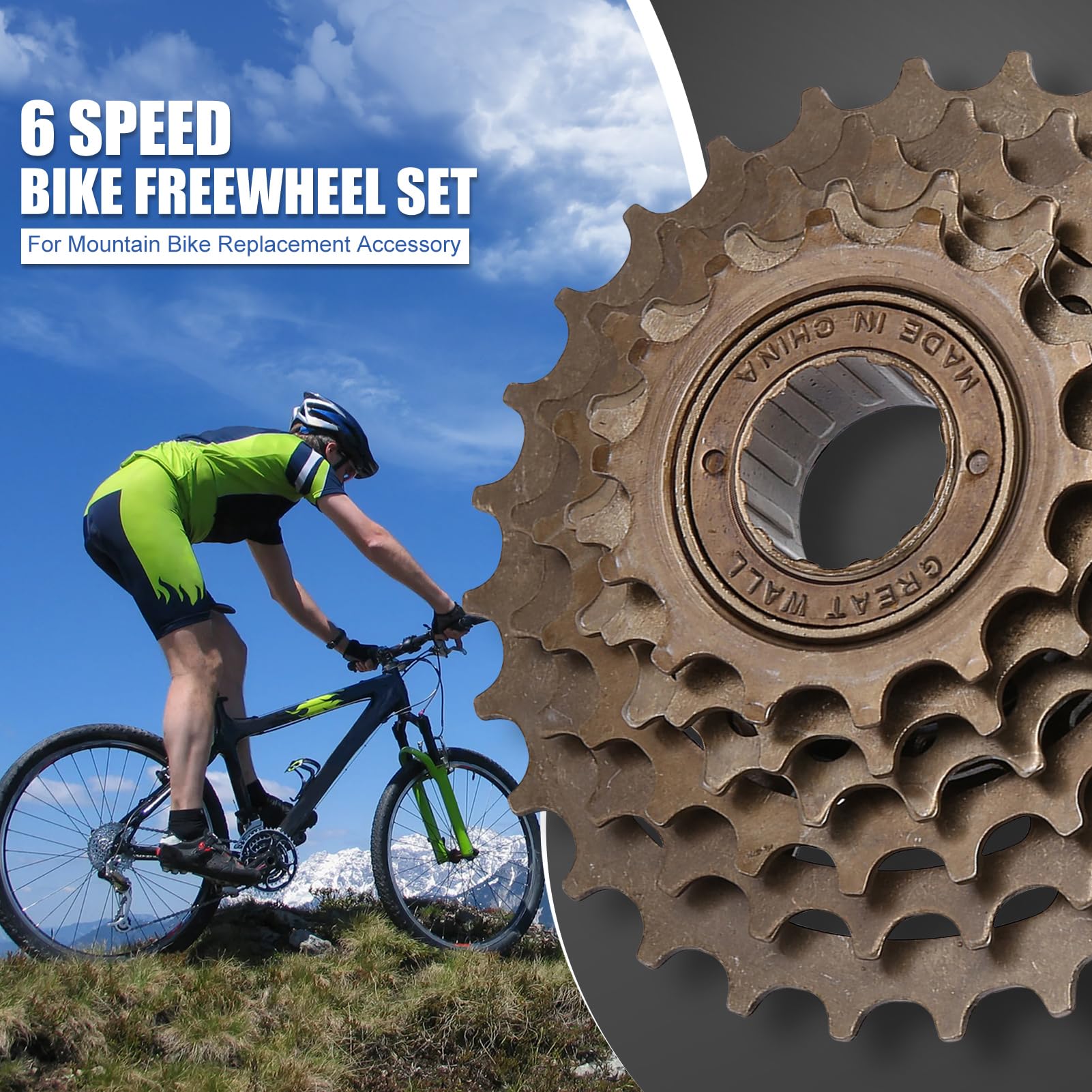 Accessorio di Ricambio per Mountain Bike a 6 velocità con pignone a Ruota Libera per Bicicletta