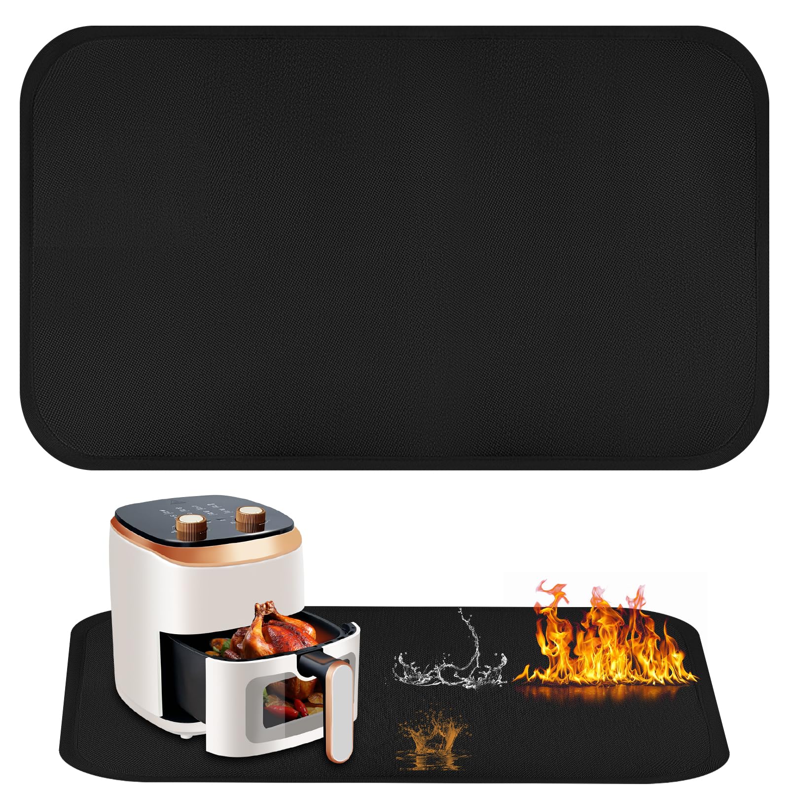 AOOTE Heat Resistant Mat for Countertop, 40 x 60CM Countertop Protector, Fireproof Silicone Mats, Waterproof, Heat Resistant Mat for Air Fryer for Air Fryer, Coffee Maker, Oven, Toaster, Microwave