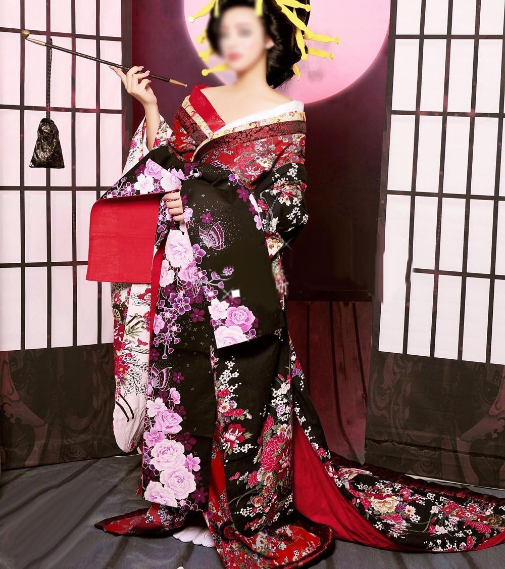 Amazon Co Jp コスチューム 高級 吉原花魁 和柄 豪華着物セット 癒し和美人 芸妓 花魁道中 華麗和服 お身長 バスト ウェストを送信お願い 服 ファッション小物