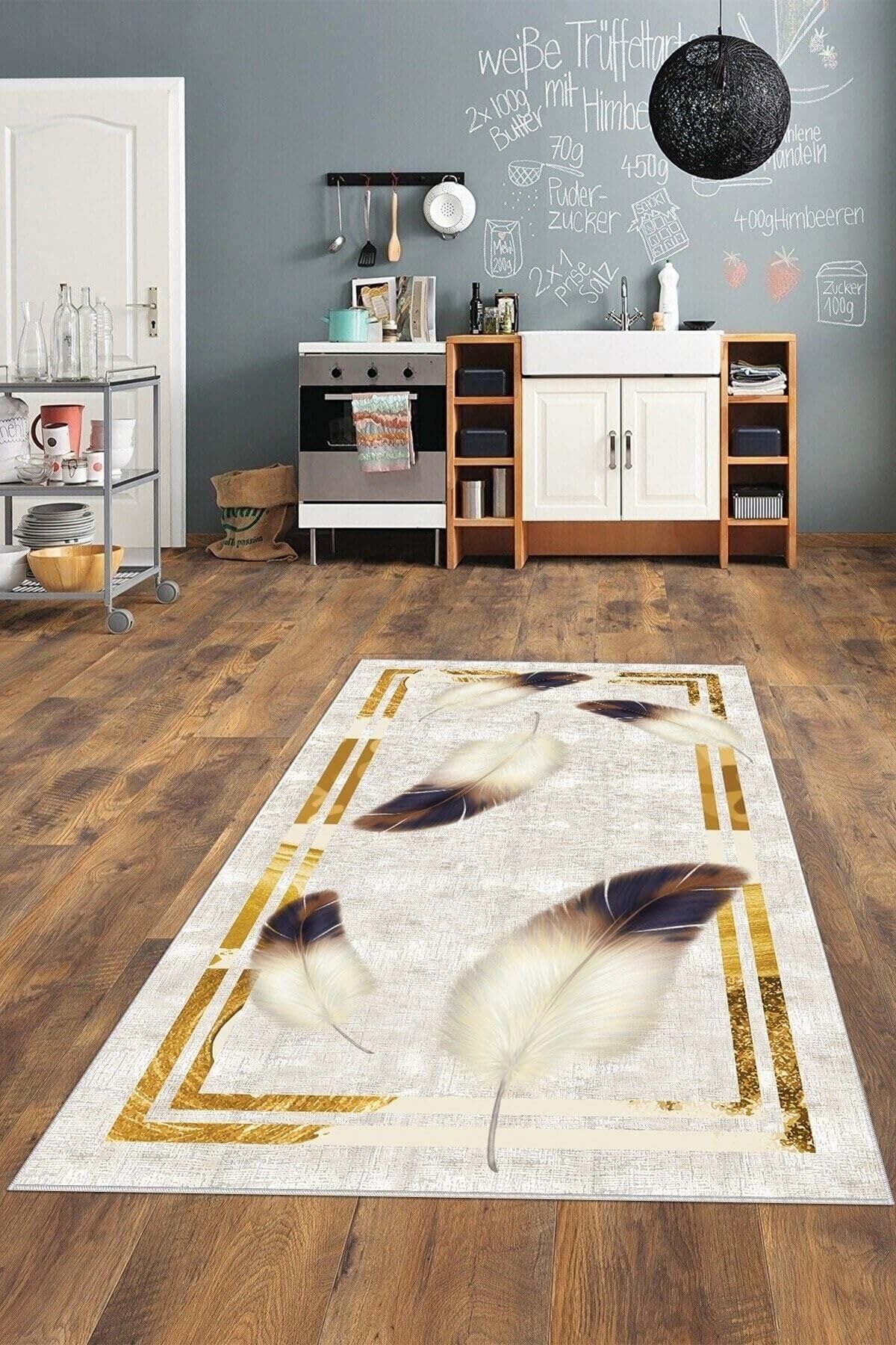 On The Clouds Kilim Desenli Etnik Dijital Baskı Yıkanabilir Kaymaz Taban Modern Salon Halı ve Yolluk MEG764, 160 x 240