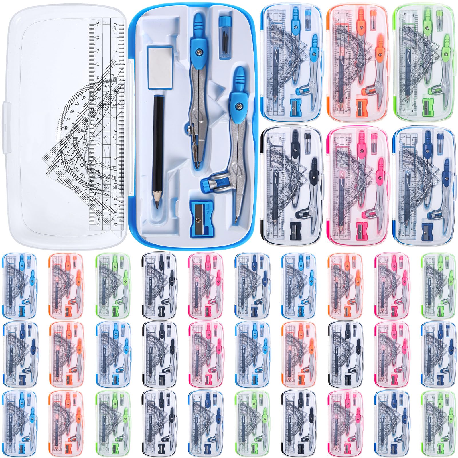Zonon 36 set matematica geometria kit, 10 pz compasso righelli goniometro