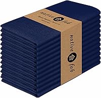 Vista 39 de Native Fab Blue Cloth Napkins, 4 Pack, 100% Cotton, 17x17 Inches, Heavy Duty, Soft Texture, Quick Drying, Great for Spring Holidays, Family