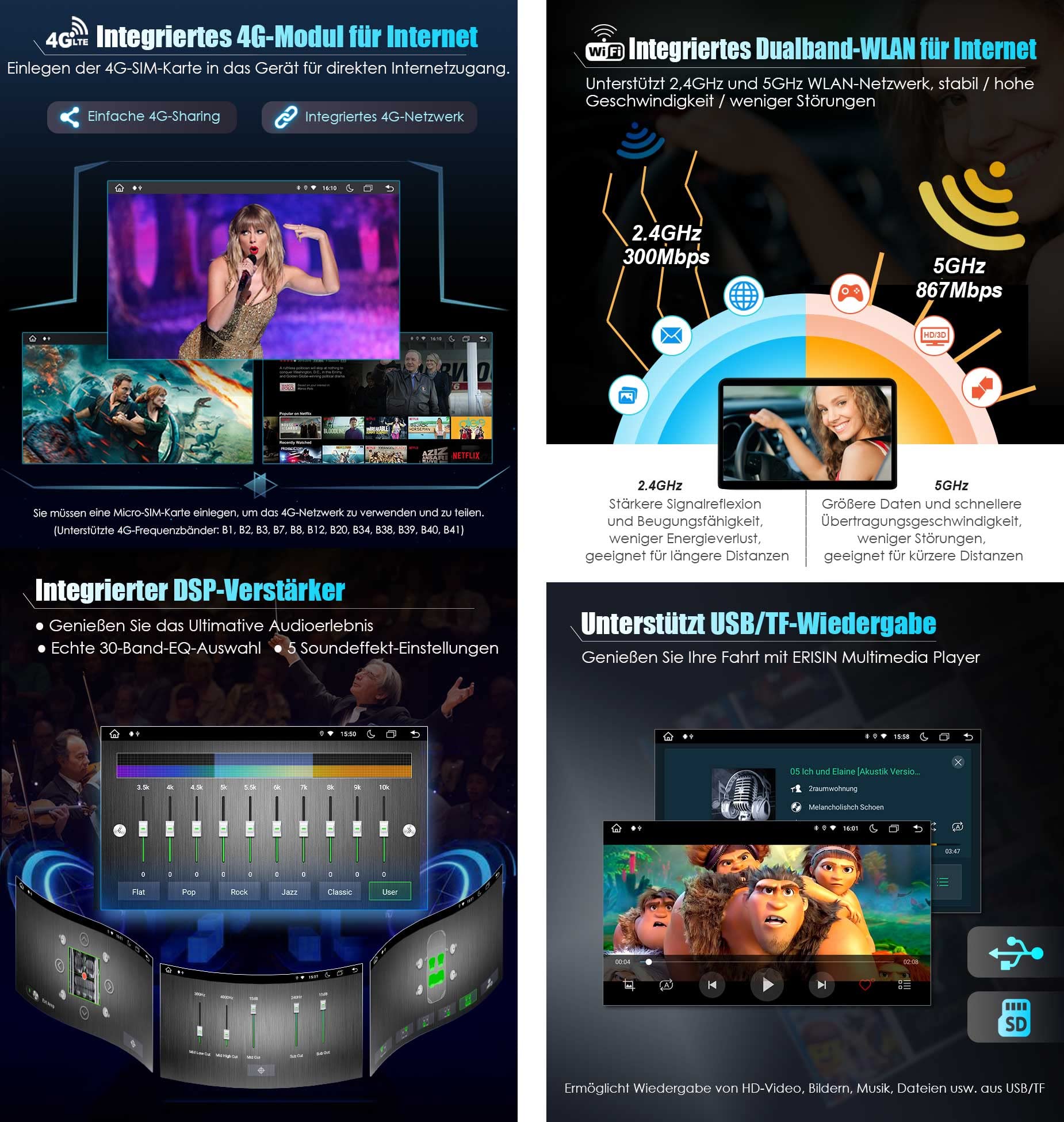 Radio samochodowe z systemem Android 14 z 8 rdzeniami, 4GB+64GB, DAB+ GPS, Bluetooth dla Mercedes BENZ klasy SLK W171 R171 z nawigacją, obsługuje bezprzewodowe CarPlay, Android AUTO, WiFi 4G