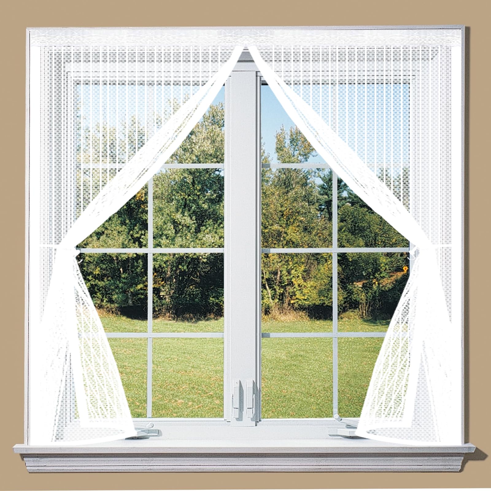 Qenhyun White Door Fly Screen 70 X 205 Cm Keep Bugs Out, Full Frame Magic Tape, Powerful Magnets, Self Sealing, No Drill Installation, Magnetic Fly Screen Doors For Balcony Bedroom Doors,