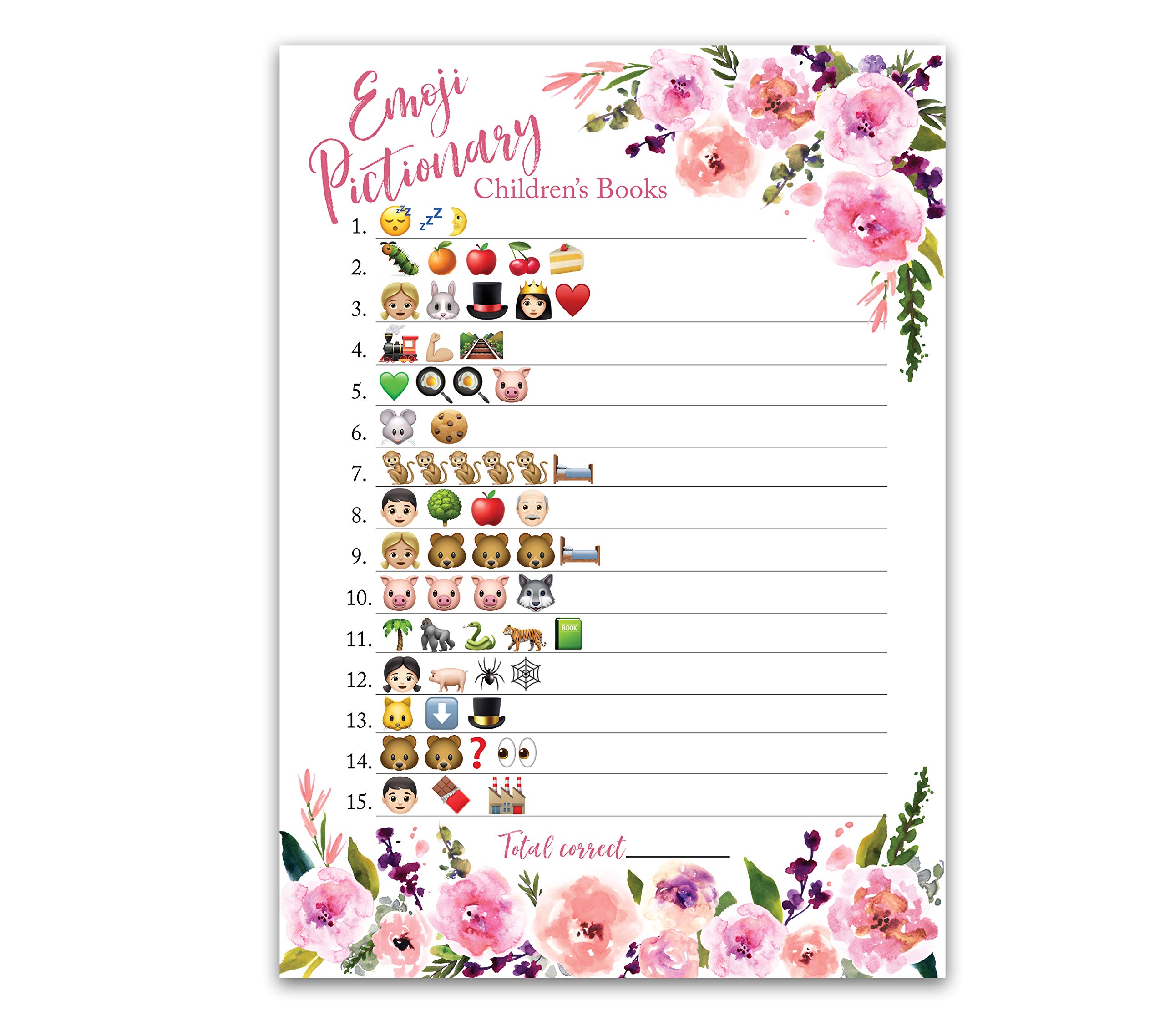 Buy Pink Emoji Game — Pack of 25 — FLORAL PINK Emoji Pictionary